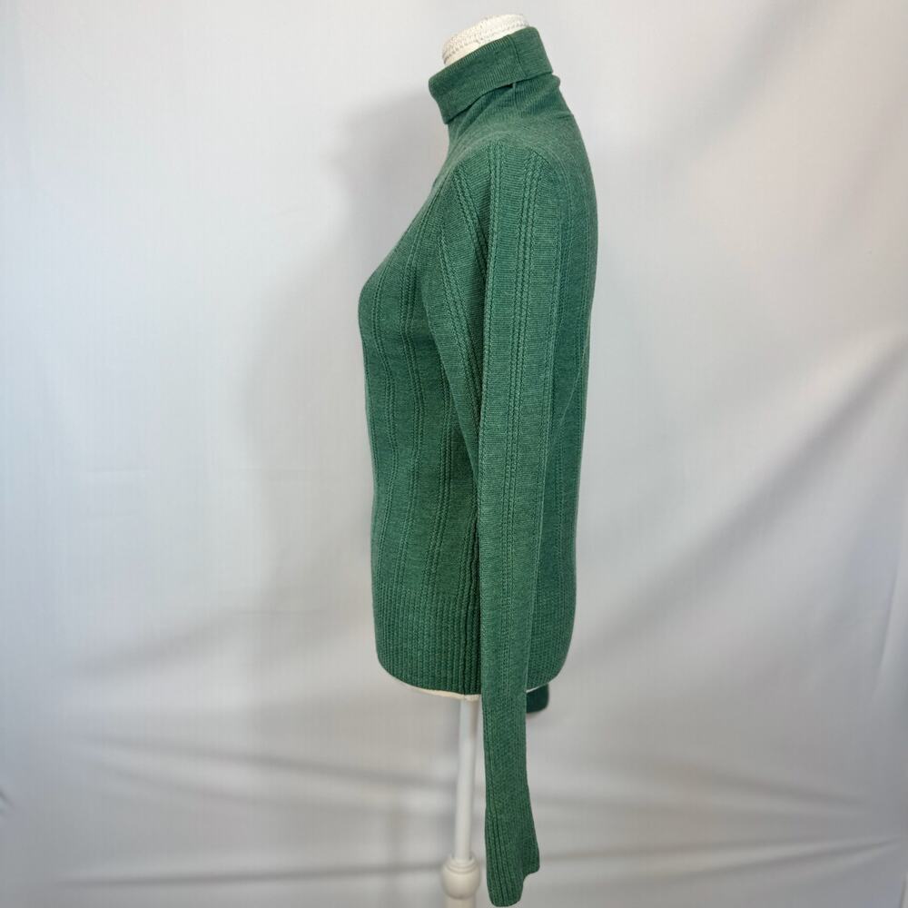 WRAP London Merino Wool Rollneck Sweater Green Women’s 8 Minimalist Luxury Cozy - Picture 16 of 16